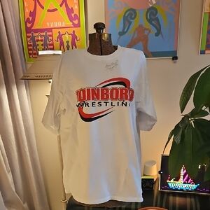 Bruce Baumgartner Olympic Champion Autographed Edinboro Wrestling T-Shirt Tee XL